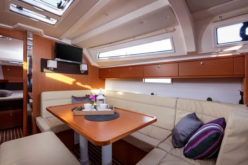 Salon of NINA, a Bavaria Cruiser 41 sailboat at Split, Croatia