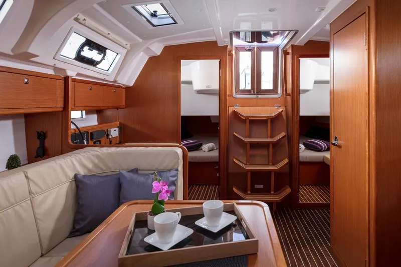 Salon of NINA, a Bavaria Cruiser 41 sailboat at Split, Croatia