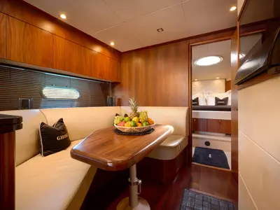 Salon of Ghost, a Sunseeker Predator 72 motor yacht at Grad Kaštela, Croatia