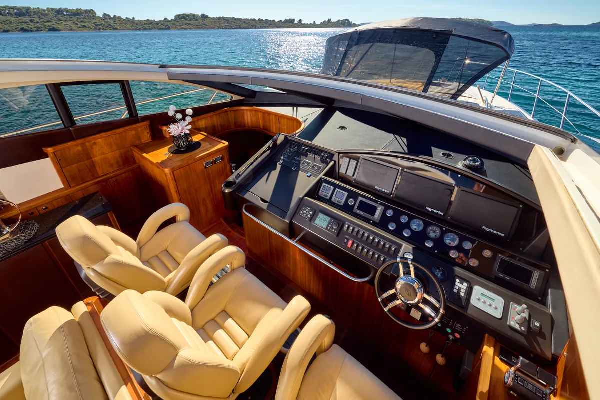 Cabin on Ghost, a Sunseeker Predator 72 motor yacht at Grad Kaštela, Croatia