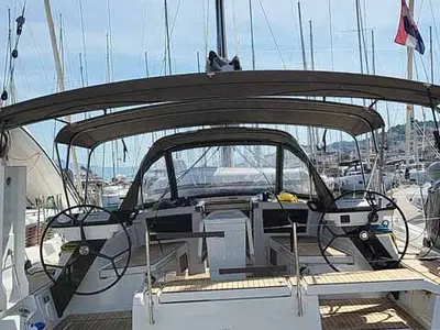 Cockpit of Makani, a Dufour 41 Performance sailboat at Grad Trogir, Croatia