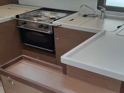 Galley of Georgio, a Beneteau Oceanis 51.1 sailboat at Municipal Unit of Lefkada, Greece
