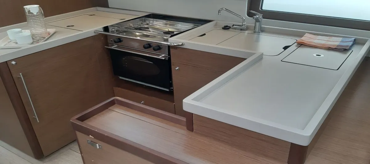 Galley of Georgio, a Beneteau Oceanis 51.1 sailboat at Municipal Unit of Lefkada, Greece
