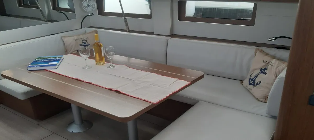 Salon of Georgio, a Beneteau Oceanis 51.1 sailboat at Municipal Unit of Lefkada, Greece
