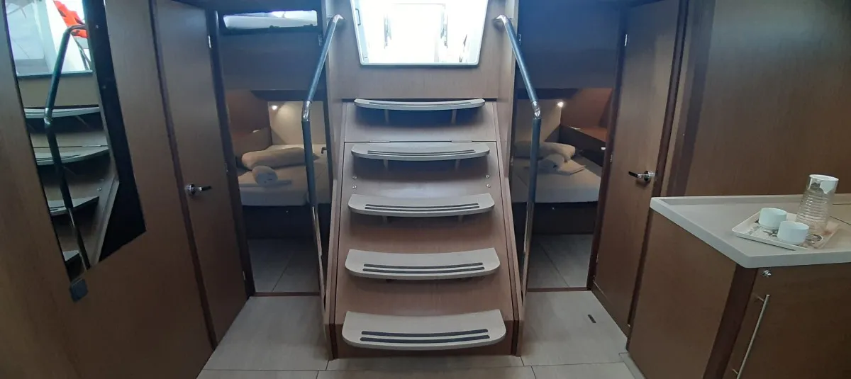 Salon of Georgio, a Beneteau Oceanis 51.1 sailboat at Municipal Unit of Lefkada, Greece