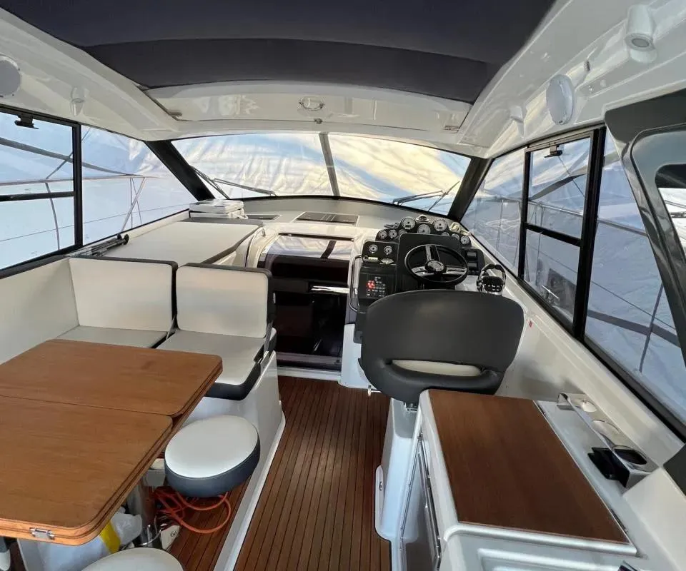 Cabin on Coco, a Bavaria Sport 36 HT motorboat at Yerseke, Netherlands