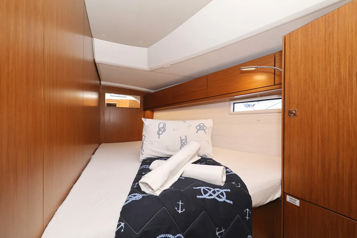 Cabin on Rubin, a Bavaria Cruiser 46 sailboat at Grad Biograd na Moru, Croatia