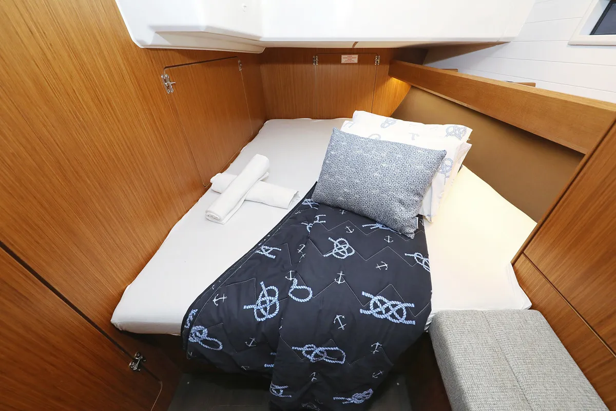 Cabin on Rubin, a Bavaria Cruiser 46 sailboat at Grad Biograd na Moru, Croatia