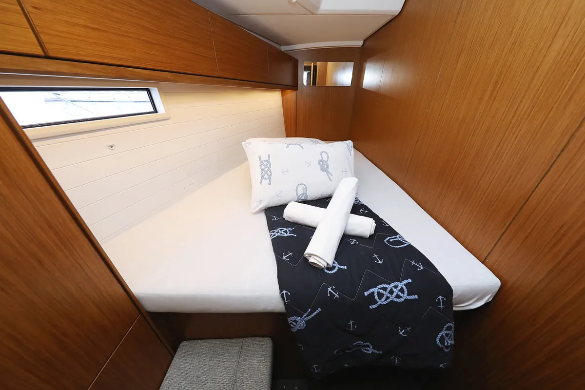 Cabin on Rubin, a Bavaria Cruiser 46 sailboat at Grad Biograd na Moru, Croatia