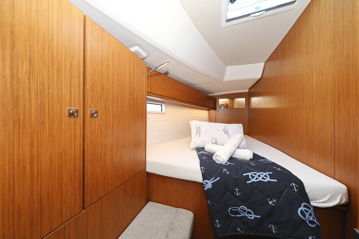 Cabin on Rubin, a Bavaria Cruiser 46 sailboat at Grad Biograd na Moru, Croatia