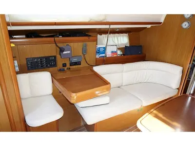 Salon of Nomad, a Jeanneau Sun Odyssey 39i sailboat at Preveza, Greece
