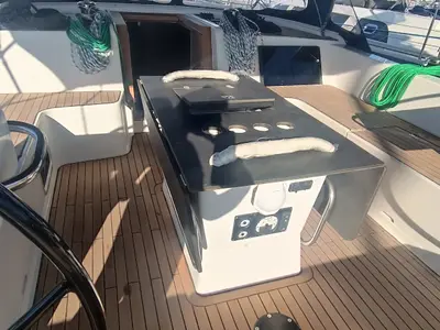 Deck of Mila D&D Kufner 50 I., a D&D Kufner 50 sailboat at Trogir, Croatia