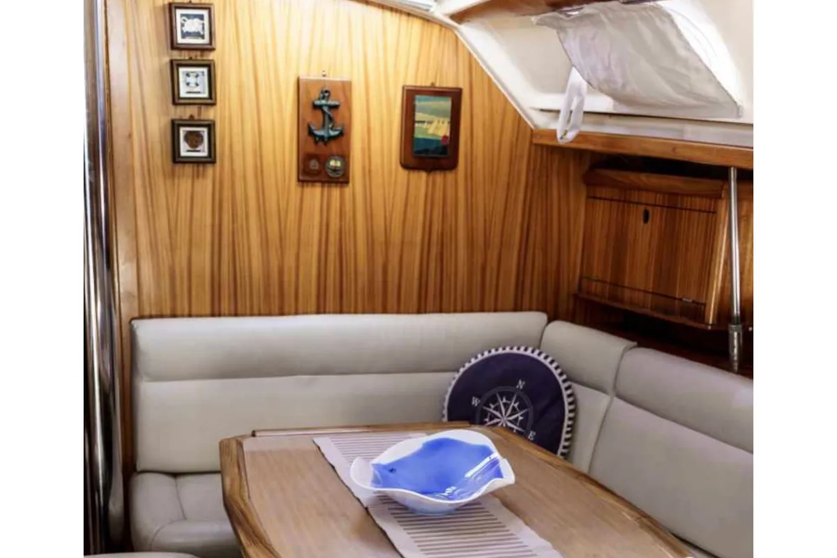 Salon of ANDROMEDA, a Dufour Gib Sea 43 sailboat at Preveza, Greece
