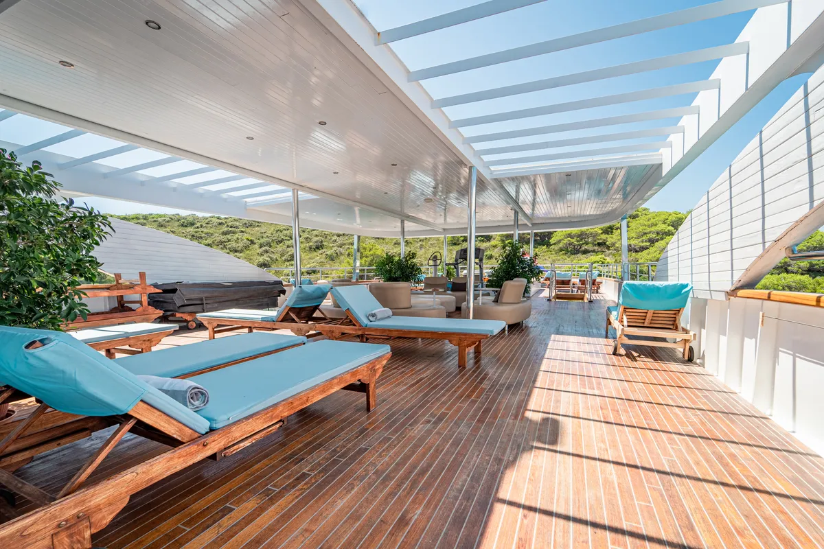 Deck of Riva, a Gulet Motoryacht motor yacht at Split, Croatia