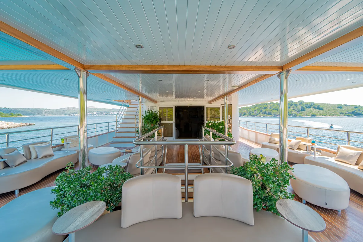 Deck of Riva, a Gulet Motoryacht motor yacht at Split, Croatia