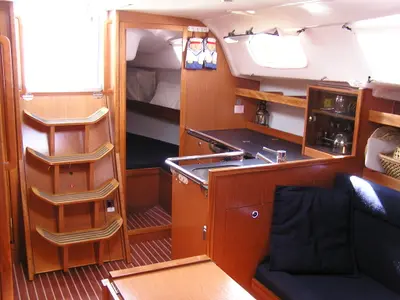 Salon of Alba, a Bavaria 35 Cruiser sailboat at Municipal Unit of Lefkada, Greece