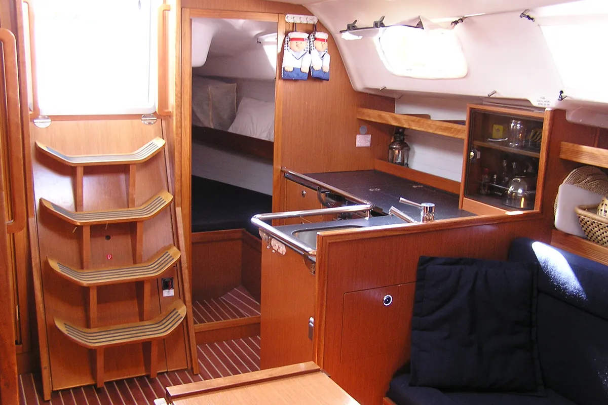 Salon of Alba, a Bavaria 35 Cruiser sailboat at Municipal Unit of Lefkada, Greece