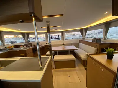 Salon of Alter Ego, a Lagoon 46 catamaran at Municipal Unit of Lefkada, Greece