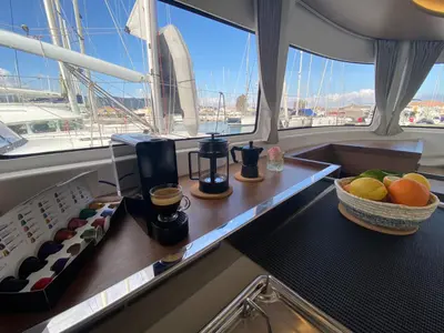 Galley of Alter Ego, a Lagoon 46 catamaran at Municipal Unit of Lefkada, Greece