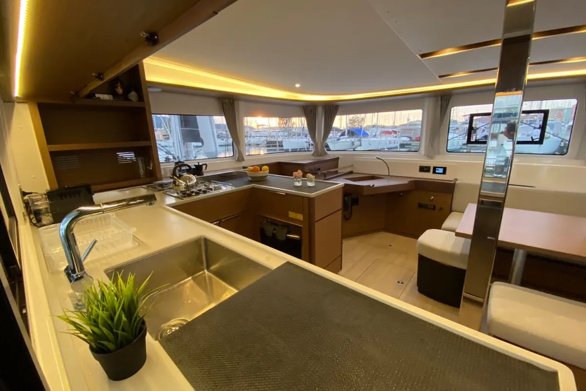 Galley of Alter Ego, a Lagoon 46 catamaran at Municipal Unit of Lefkada, Greece