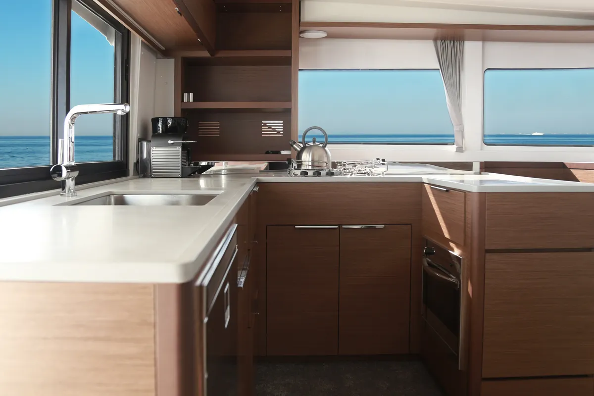 Galley of Barchetta V, a Lagoon 46 catamaran at Preveza, Greece