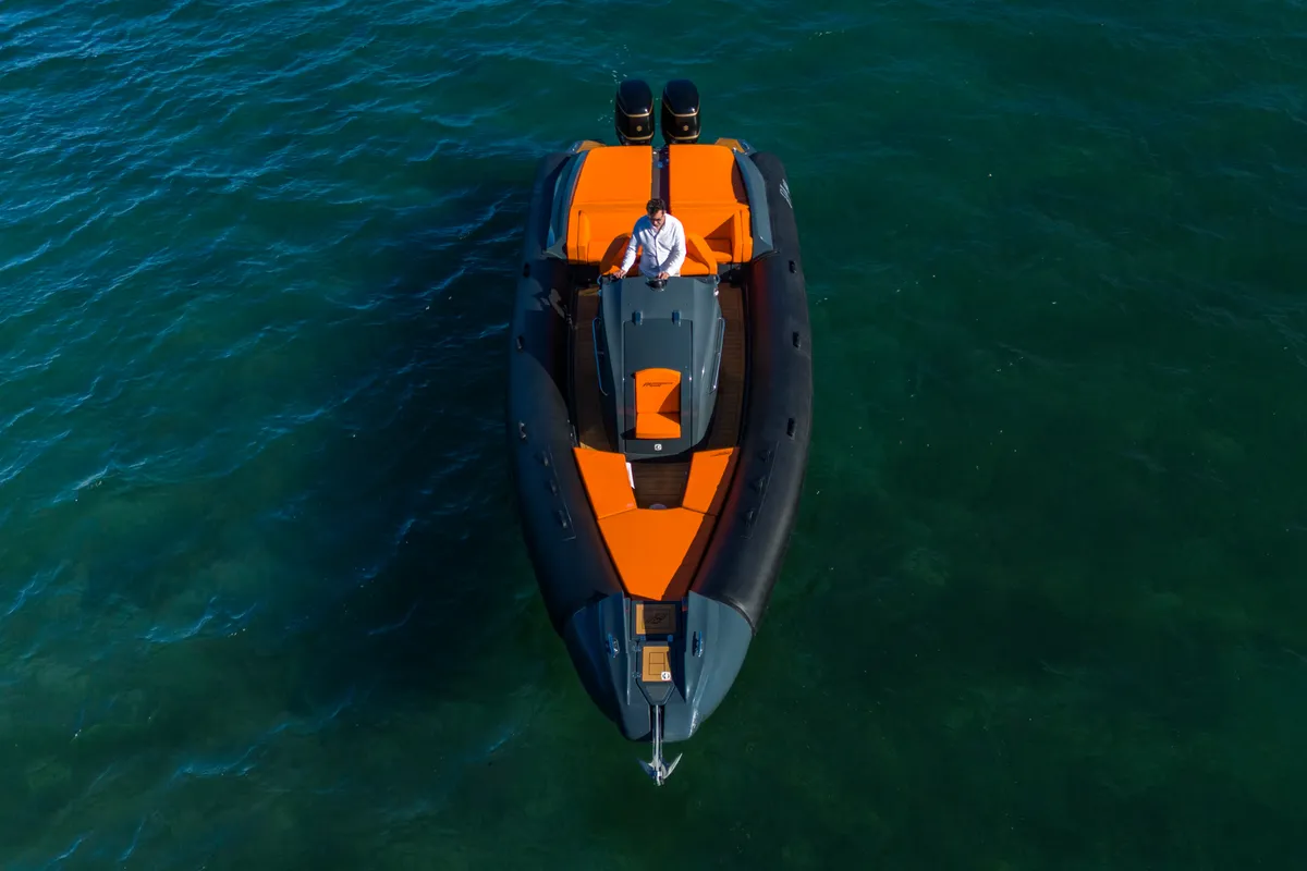 Exterior view of Viviana, a Gulet Panamera PY90 motorboat at Lavreotiki, Greece