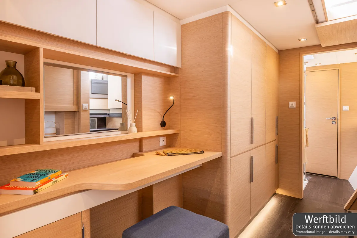 Cabin on Gin Mar, a Fountaine Pajot FP 41 Maesto 3 catamaran at Palma de Mallorca, Spain