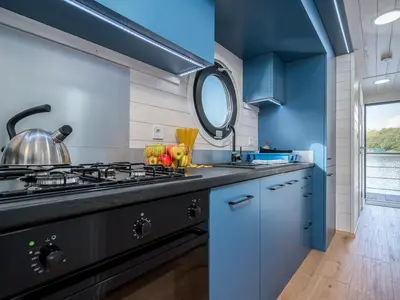 Galley of Liberty, a Woma D13 motorboat at Fürstenberg (Havel), Germany