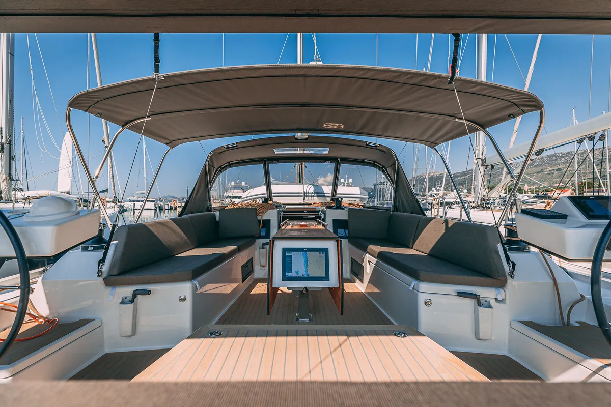 Cabin on Angelique, a Dufour 470 sailboat at Kaštela, Croatia