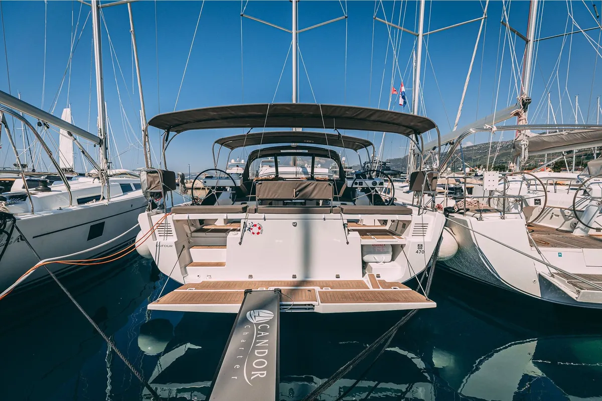 Cabin on Angelique, a Dufour 470 sailboat at Kaštela, Croatia