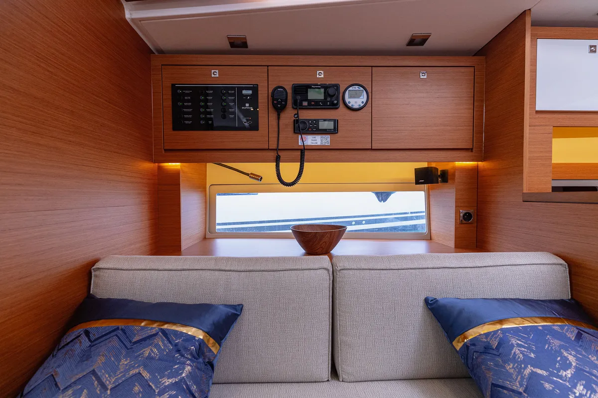 Salon of Angelique, a Dufour 470 sailboat at Kaštela, Croatia