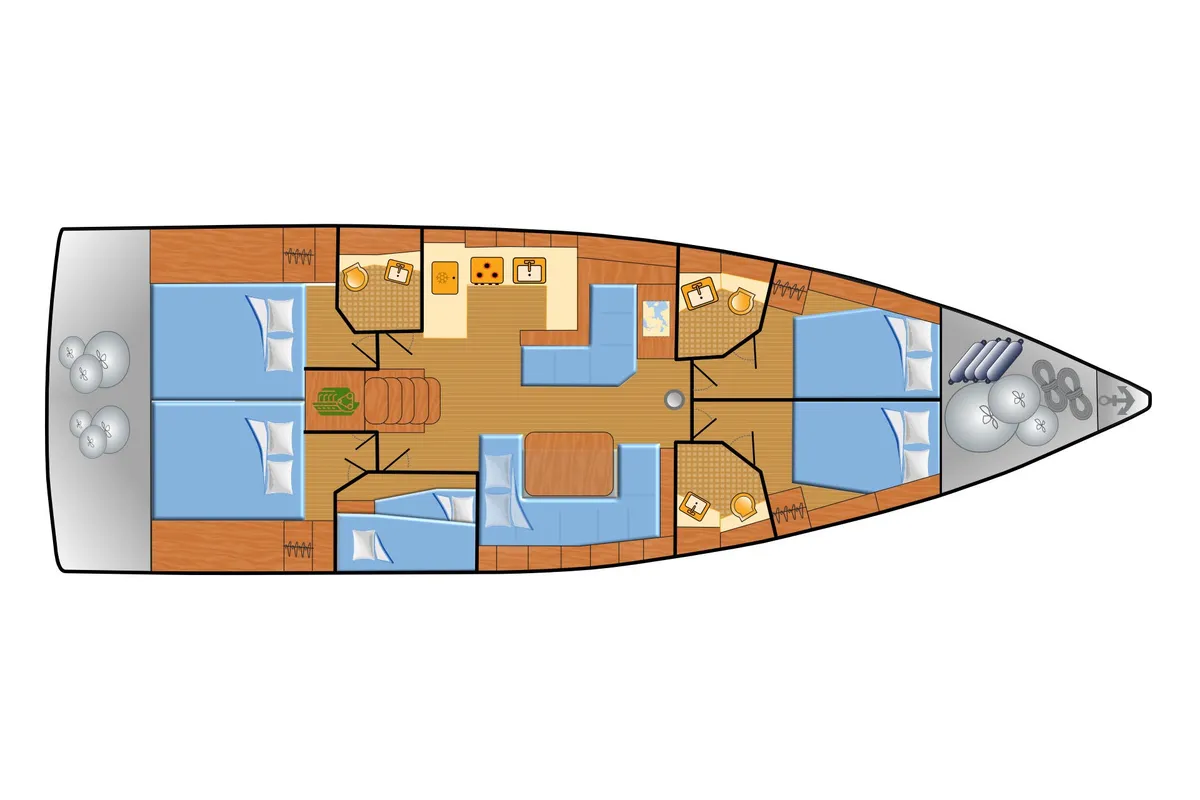 Flipper, a Beneteau Oceanis 51.1 sailboat at Palma de Mallorca, Spain