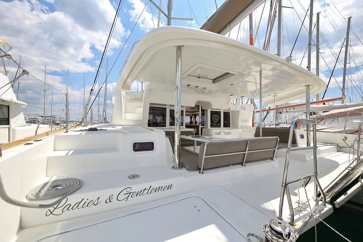 Deck of Ladies And Gentlemen, a Lagoon 450 catamaran at Općina Sukošan, Croatia