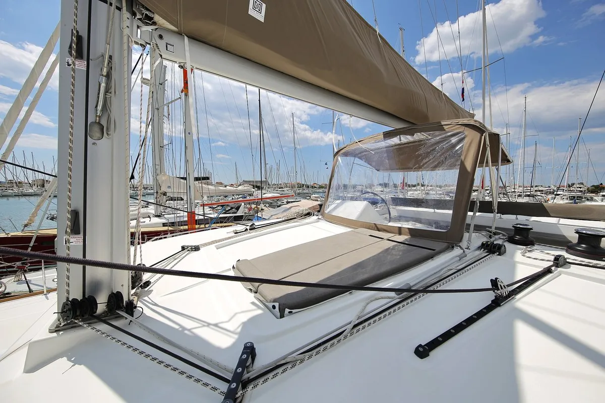 Deck of Ladies And Gentlemen, a Lagoon 450 catamaran at Općina Sukošan, Croatia
