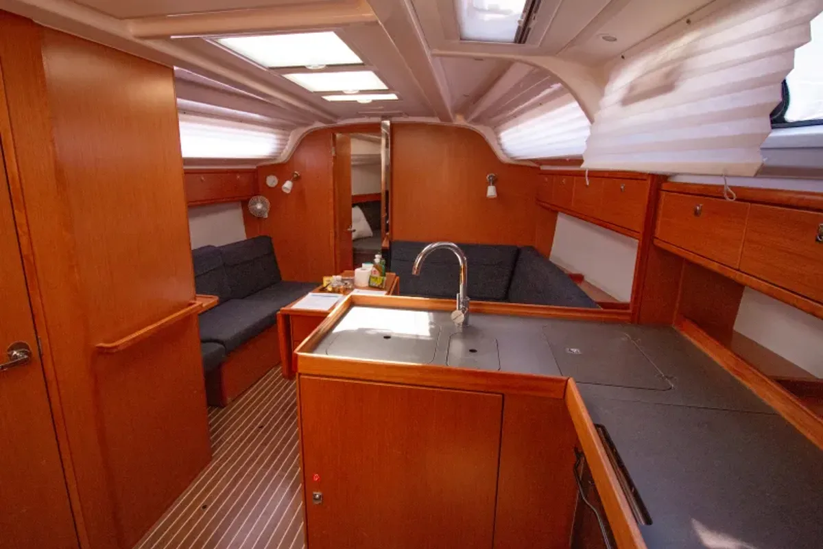 Galley of Eugenia, a Bavaria 37 sailboat at Pylaros, Greece