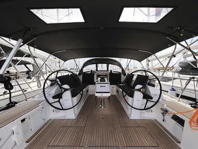 Cockpit of Aiolos I, a Bavaria Cruiser 46 sailboat at Grad Biograd na Moru, Croatia