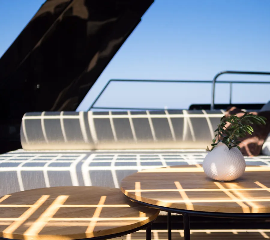 Deck of Amber One, a Sunreef 70 Power catamaran at Kaštela, Croatia