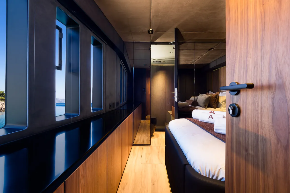 Cabin on Amber One, a Sunreef 70 Power catamaran at Kaštela, Croatia