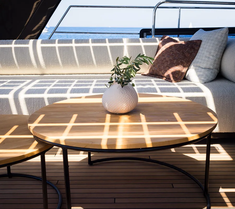 Deck of Amber One, a Sunreef 70 Power catamaran at Kaštela, Croatia