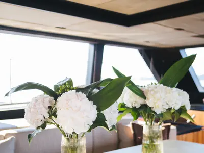 Salon of Amber One, a Sunreef 70 Power catamaran at Kaštela, Croatia