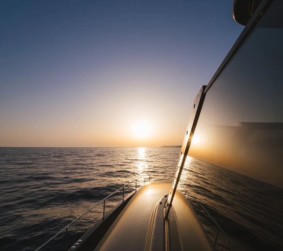 Deck of Amber One, a Sunreef 70 Power catamaran at Kaštela, Croatia