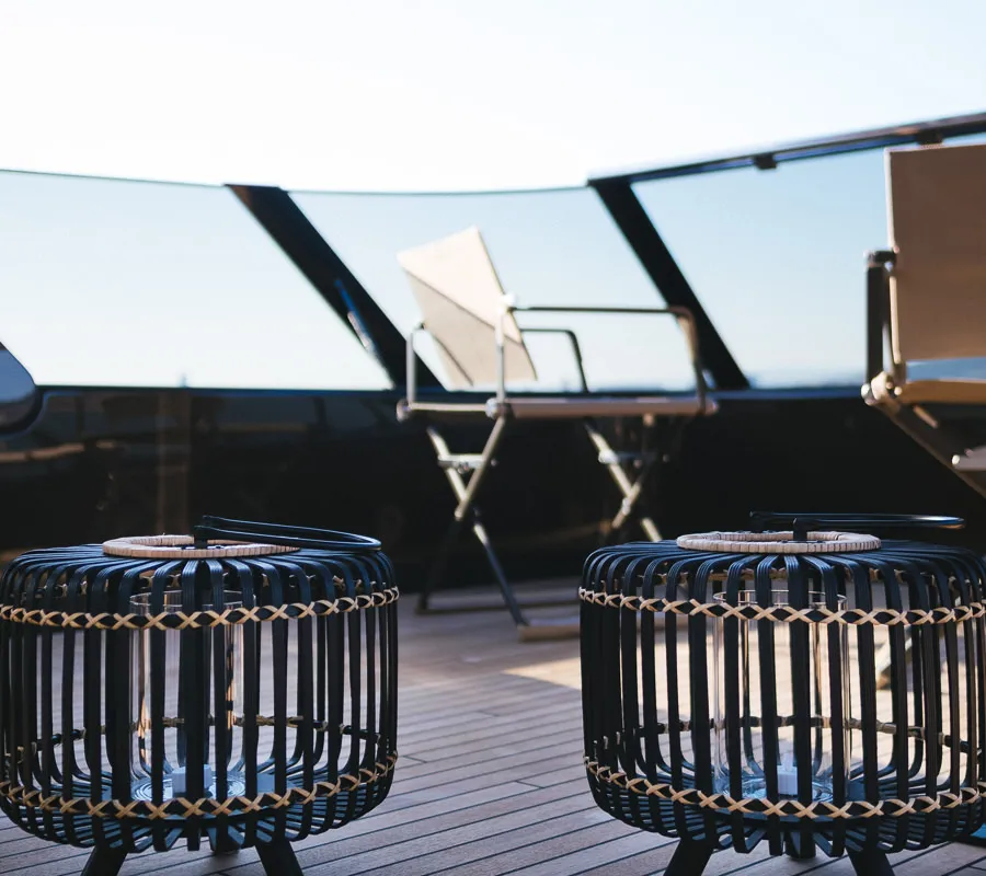 Deck of Amber One, a Sunreef 70 Power catamaran at Kaštela, Croatia