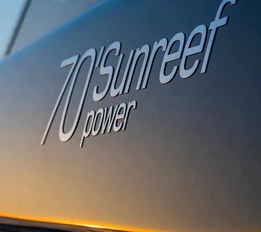 Amber One, a Sunreef 70 Power catamaran at Kaštela, Croatia