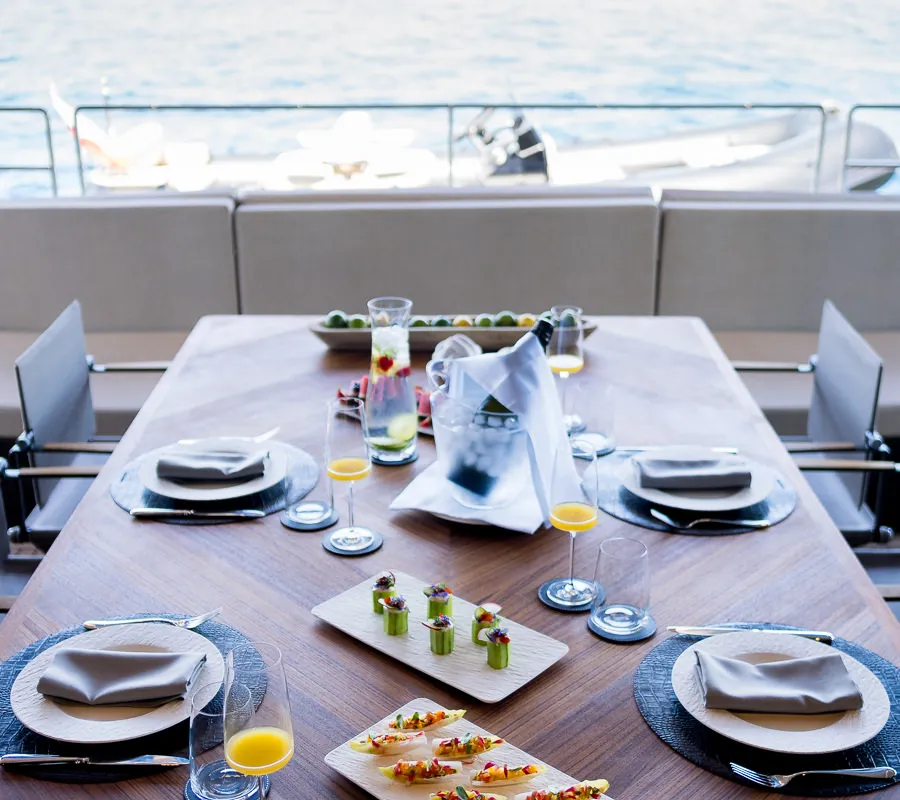 Salon of Amber One, a Sunreef 70 Power catamaran at Kaštela, Croatia