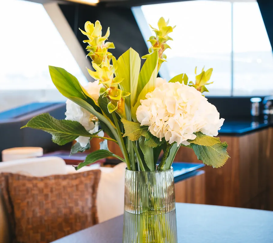 Salon of Amber One, a Sunreef 70 Power catamaran at Kaštela, Croatia