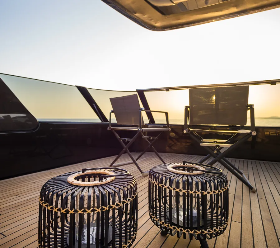 Deck of Amber One, a Sunreef 70 Power catamaran at Kaštela, Croatia