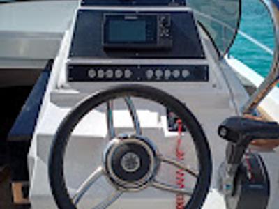 Cockpit of Comfort, a Gulet Ayros 24 motorboat at Ibiza, Spain