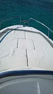 Deck of Comfort, a Gulet Ayros 24 motorboat at Ibiza, Spain