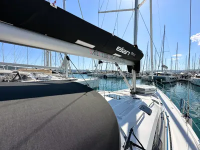 Seaduction, a Elan Impression 50.1 sailboat at Grad Kaštela, Croatia