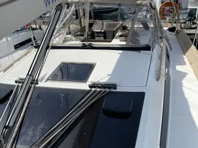 Salon of Souel, a Dufour 390 GL sailboat at Municipal Unit of Apollonioi, Greece